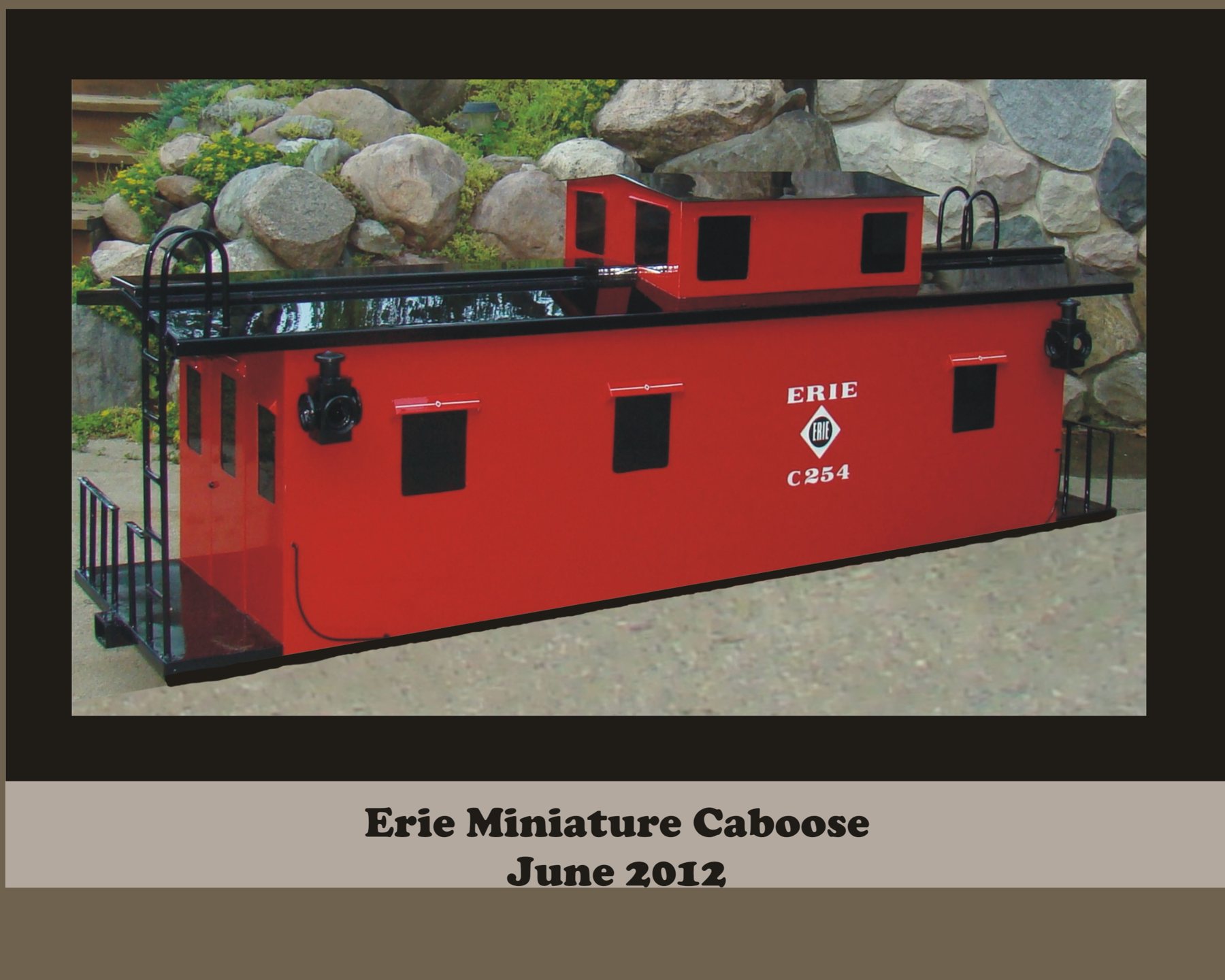 Erie miniature caboose glass project, June 2012